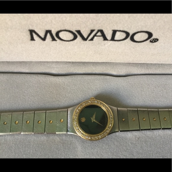 Vintage Movado Ladies SS/18k Diamond Bezel